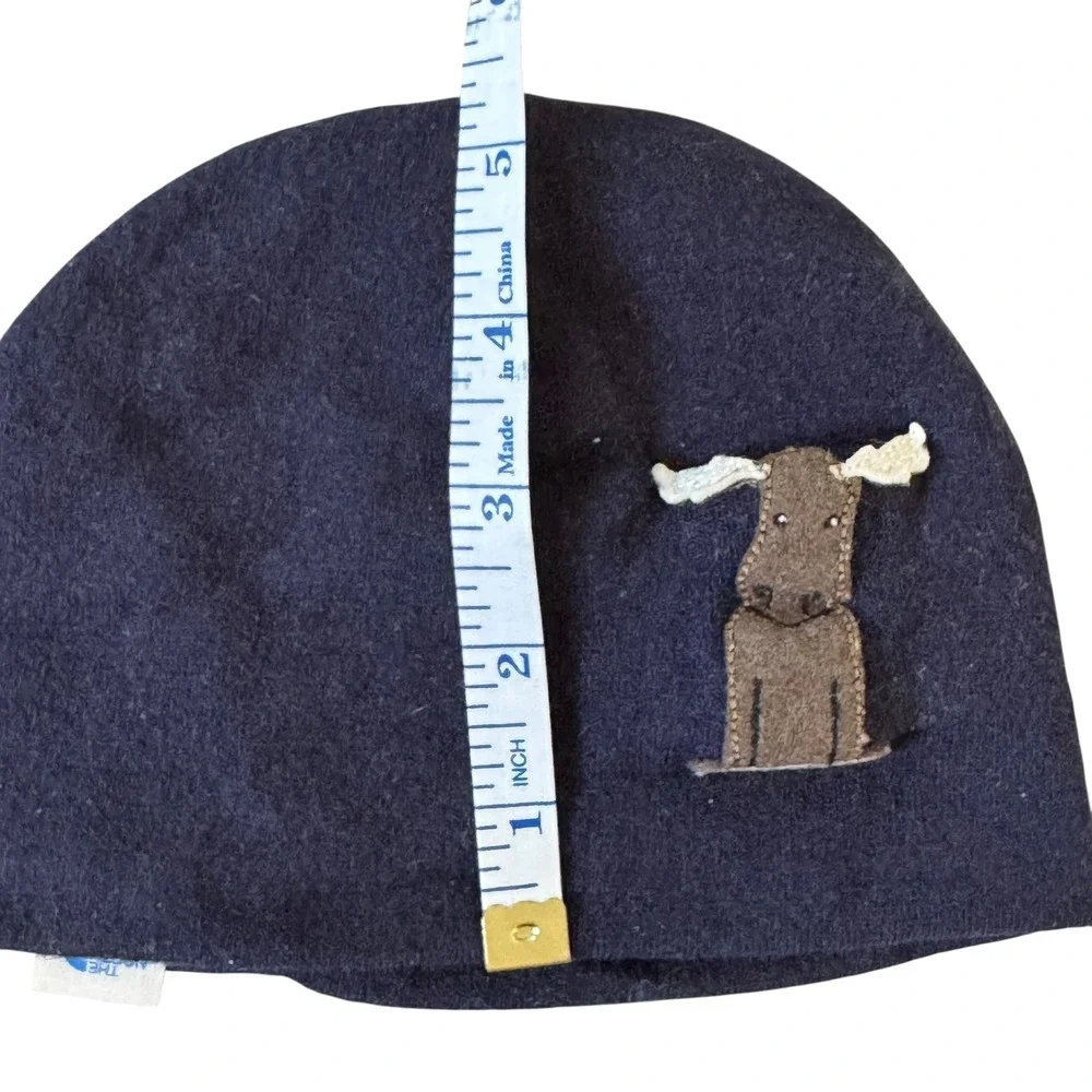 The North Face Infant Moose Applique Beanie‎ Hat Navy 0‑6M Baby Outdoor